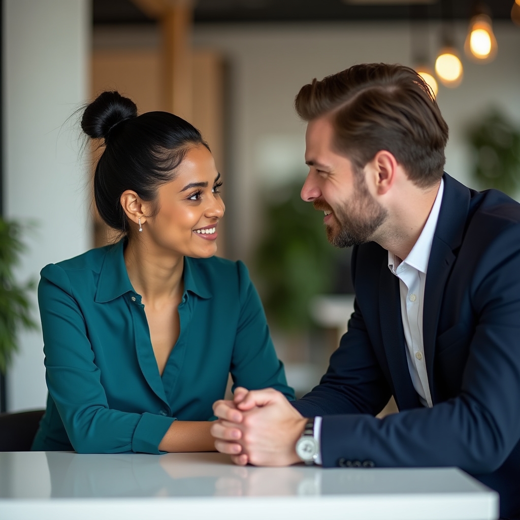 Mentoring-Gespräch zwischen zwei Fachleuten